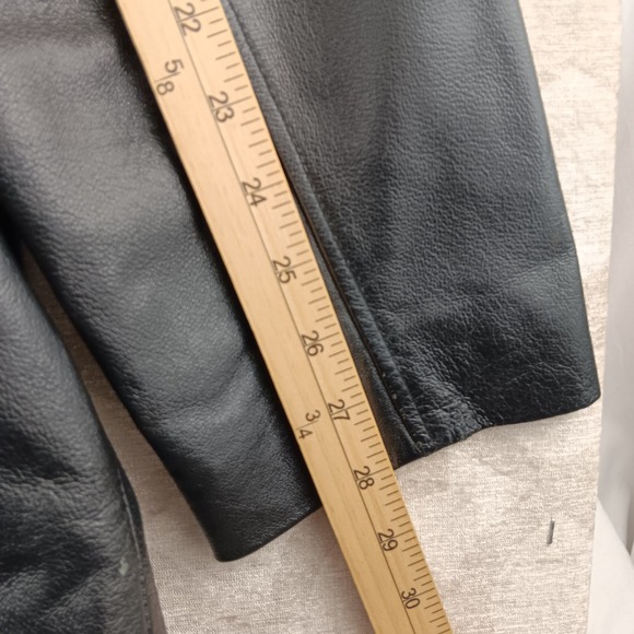 Worthington Women's Black Genuine Leather Zip Front Jacket XL Classic Style - Picture 5 of 9